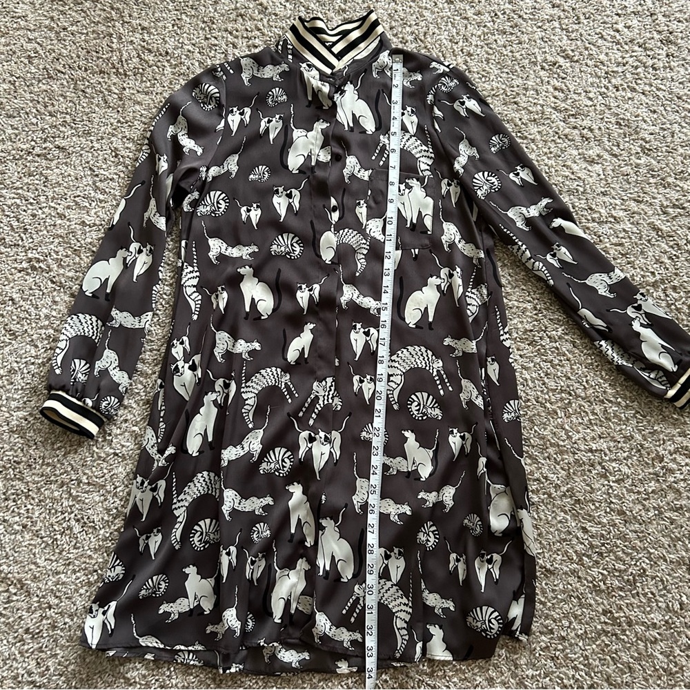 Zara Gray and White Animal Print Mini Dress - Picture 9 of 9